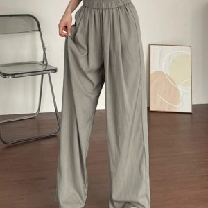 Plus-Size Japanese Style Summer Wide-Leg Pants for Women - Casual Loose Relaxed Fit, Flattering Thin Design