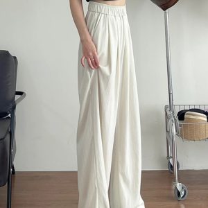 Plus-Size Japanese Style Summer Wide-Leg Pants for Women - Casual Loose Relaxed Fit, Flattering Thin Design