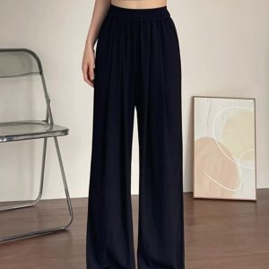 Plus-Size Japanese Style Summer Wide-Leg Pants for Women - Casual Loose Relaxed Fit, Flattering Thin Design