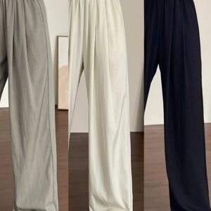 Plus-Size Japanese Style Summer Wide-Leg Pants for Women - Casual Loose Relaxed Fit, Flattering Thin Design