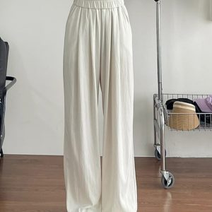 Plus-Size Japanese Style Summer Wide-Leg Pants for Women - Casual Loose Relaxed Fit, Flattering Thin Design