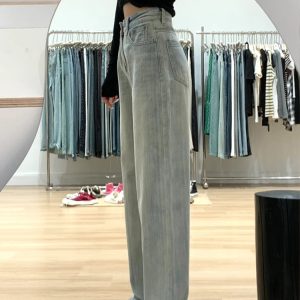 Plus-Size Light Denim Wide-Leg Pants for Women - Summer Straight-Leg BF Style, Loose Fit, Trendy and Comfortable