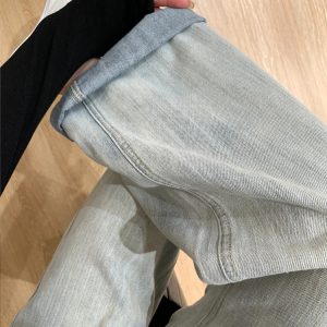 Plus-Size Light Denim Wide-Leg Pants for Women - Summer Straight-Leg BF Style, Loose Fit, Trendy and Comfortable