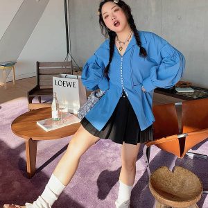 Plus Size Long Sleeve Shirt for Women, Spring 2025 Fashion, Age-Reducing Design, Trendy and Stylish Top