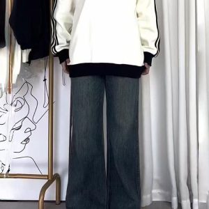 Plus-Size Loose Straight-Leg Jeans for Pear-Shaped Figures, Slimming Fit for Thick Thighs and Wide Hips, Trendy Comfort Fashion