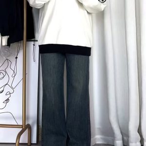 Plus-Size Loose Straight-Leg Jeans for Pear-Shaped Figures, Slimming Fit for Thick Thighs and Wide Hips, Trendy Comfort Fashion