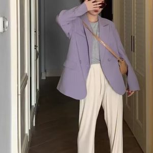 Plus Size Oversized Black Suit Jacket for Women, Casual Loose Blazer, High-End Feel, Spring Autumn 2025 Fashion