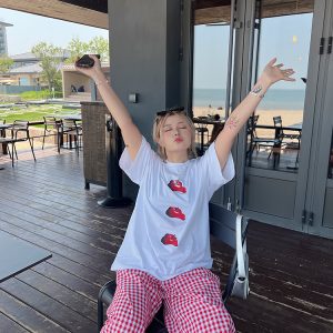 Plus Size Red Plaid Loose Long Pants – Versatile Casual Summer Trousers for Y2K and 90s Inspired Style