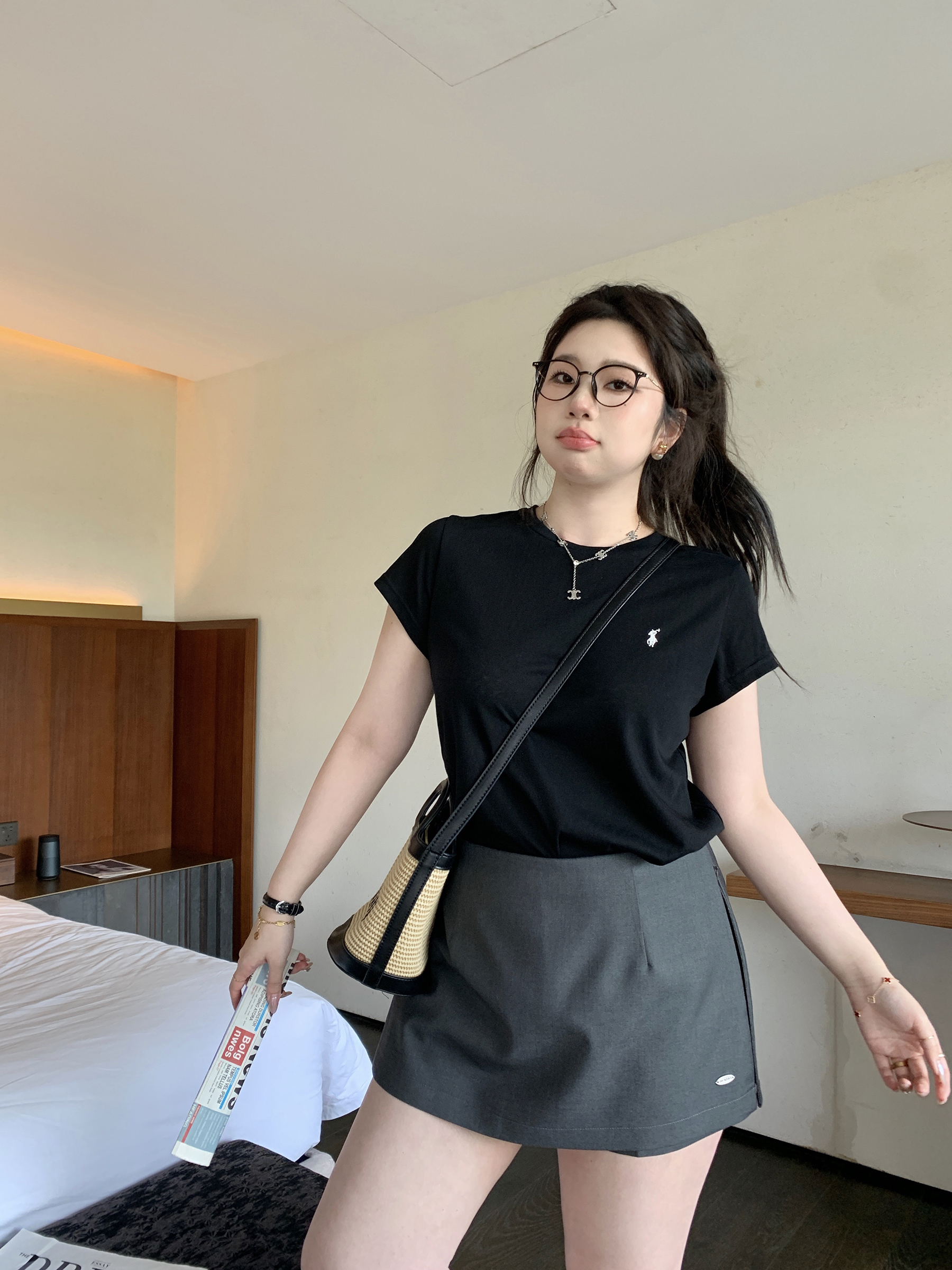 Plus Size Relaxed Fit Short Sleeve T-Shirt for Homebodies - Round Neck Slim Tee in Comfortable Design Plus Size Relaxed Fit Short Sleeve T-Shirt for Homebodies - Round Neck Slim Tee in Comfortable Design