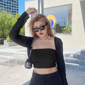 Plus Size Sexy Strapless Sleeveless Top - Sugar American Style Must-Have for Summer Fashion - Trendy Casual Wear