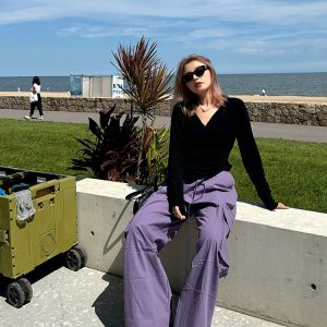 Plus Size Simple Black V-Neck T-Shirt - Comfortable Stretch Basic Top for Spring - Versatile Everyday Wear