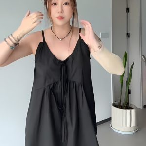 Plus Size Sleeveless Top for Spring and Summer, Loose Fit with Strap Design to Flatter Curvy Figures, Perfect Layering Essential