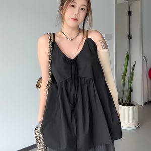 Plus Size Sleeveless Top for Spring and Summer, Loose Fit with Strap Design to Flatter Curvy Figures, Perfect Layering Essential