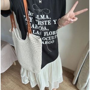 Plus Size Spliced Fake Two-Piece Dress for Women, Flattering Loose Fit, Stylish Design, Hides Belly, Perfect for Curvy Figures