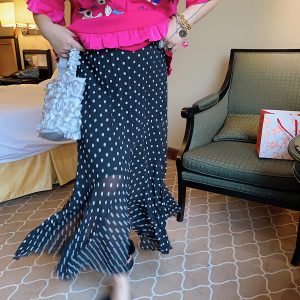 Plus Size Split Dot Midi Skirt for Women - Slimming Long Skirt for Summer 2025 - Casual Chic Style for Curvy Girls