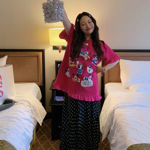 Plus Size Split Dot Midi Skirt for Women - Slimming Long Skirt for Summer 2025 - Casual Chic Style for Curvy Girls