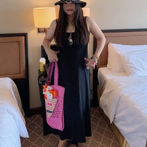 Plus Size Strap Dress for Women - 2025 New Summer Slimming Belly Covering Fashion, Ideal for Casual Outings and Y2K Style