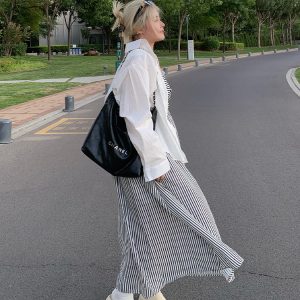 Plus Size Striped Strapless Dress for Curvy Figures - Gentle Temperament Beach Vacation Style, Super Stylish Summer Dress