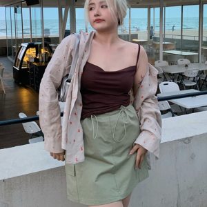 Plus Size Stylish Summer Anti-Exposure Tie-Up Short Skirt - Slimming Versatile Workwear for Effortless Y2K Fashion