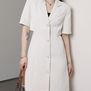 Plus-Size Summer Dress for Curvy Women, Waist-Revealing Design, Chic French Style, Available in Long and Short Lengths