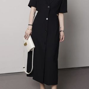 Plus-Size Summer Dress for Curvy Women, Waist-Revealing Design, Chic French Style, Available in Long and Short Lengths