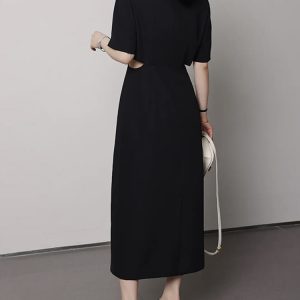 Plus-Size Summer Dress for Curvy Women, Waist-Revealing Design, Chic French Style, Available in Long and Short Lengths