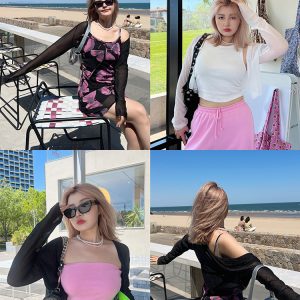 Plus Size Summer Long Sleeve Cardigan - Sugar Hot Girl Thin Loose Fit with Sun Protection - Trendy Casual Layering Essential