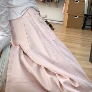 Plus-Size Summer Loose Wide-Leg Scythe Pants, Curved Blade Design, Pink Casual Trousers for a Relaxed Look