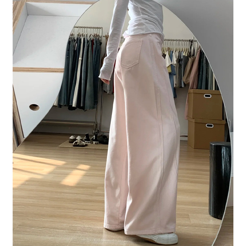 Plus-Size Summer Loose Wide-Leg Scythe Pants, Curved Blade Design, Pink Casual Trousers for a Relaxed Look