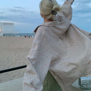 Plus Size Summer Sun Protection Jacket and Long Sleeve Polka Dot Shirt Two-Piece Set for Women - Comfortable and Stylish