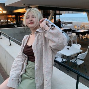 Plus Size Summer Sun Protection Jacket and Long Sleeve Polka Dot Shirt Two-Piece Set for Women - Comfortable and Stylish