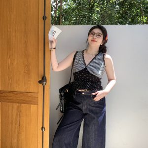 Plus Size Sweetheart Plaid Splicing Floral Cardigan and Vest Dress Set - Sweet and Spicy Style for 90s and Y2K Fashion