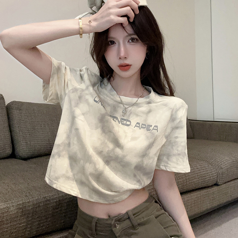 Plus Size Tie-Dye Short Sleeve T-Shirt for Women, Summer Loose Fit, Flattering Top, Sweet & Spicy Style, Casual 90s Vibe