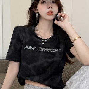 Plus Size Tie-Dye Short Sleeve T-Shirt for Women, Summer Loose Fit, Flattering Top, Sweet & Spicy Style, Casual 90s Vibe