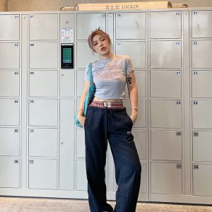 Plus Size Vintage Plaid Fake Two-Piece Casual Wide-Leg Long Pants for Women - Loose Straight-Leg Sports Trousers