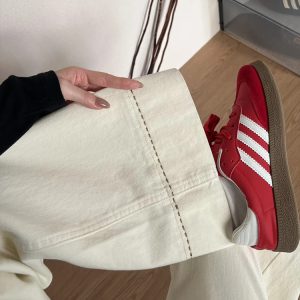 Plus-Size White Wide-Leg Jeans for Pear-Shaped Figures, Slimming Loose BF Style, Trendy 2025 Fashion