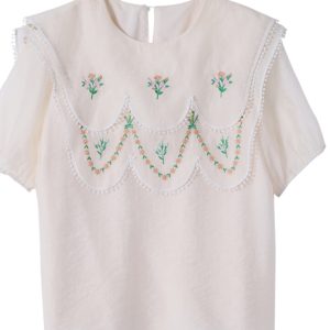 Plus-Size Women's Embroidered Tencel T-Shirt, Short Sleeve Summer Top, Unique Exquisite Design, Trendy Fashion for Curvy Styles
