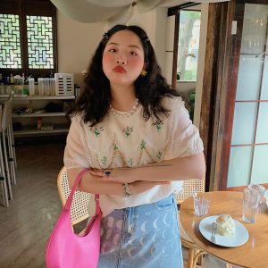 Plus-Size Women's Embroidered Tencel T-Shirt, Short Sleeve Summer Top, Unique Exquisite Design, Trendy Fashion for Curvy Styles