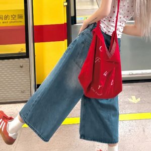 Plus Size Women's Loose Wide-Leg Denim Capri Pants - Summer 2025 American Style Shorts