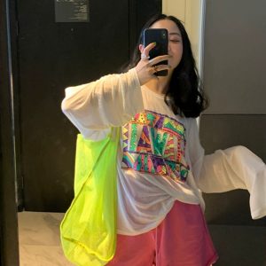 Plus Size Women's Printed Long Sleeve Sun Protection T-Shirt - Summer 2025 Loose Slimming Style in White - Trendy and Comfortable