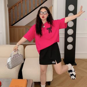 Plus Size Women's Short Sleeve T-Shirt, Summer 2025 Loose Fit Top, Flattering Belly-Covering Design, Casual Everyday Wear