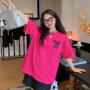 Plus Size Women's Short Sleeve T-Shirt, Summer 2025 Loose Fit Top, Flattering Belly-Covering Design, Casual Everyday Wear