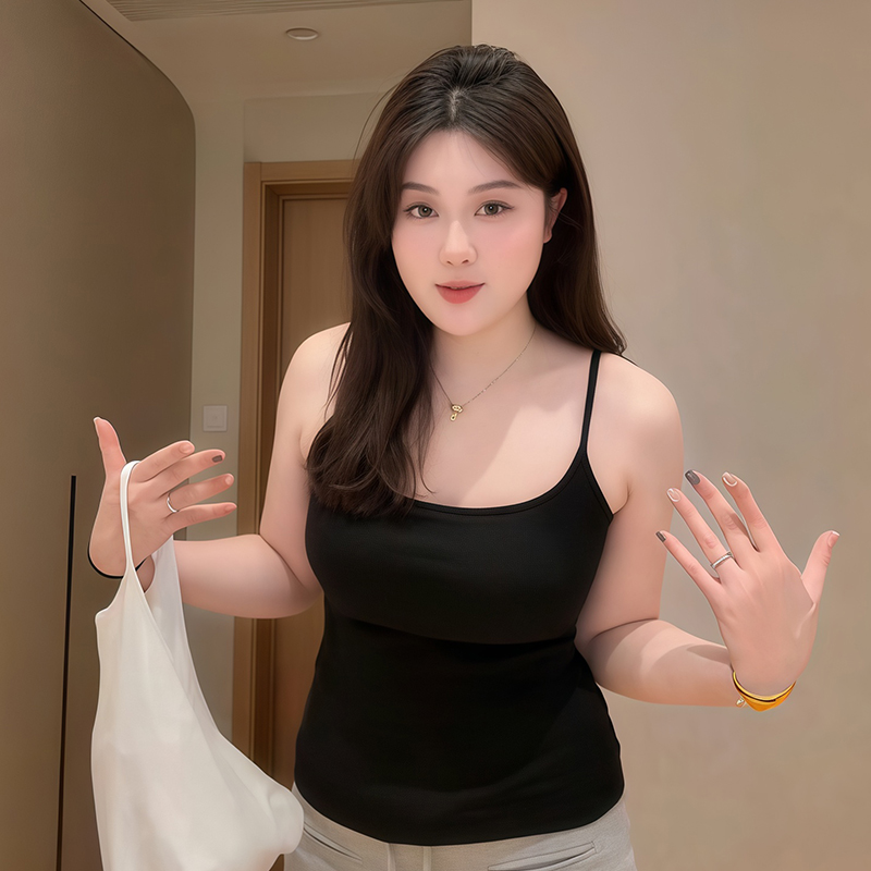 Plus-Size Women's Solid Color Camisole Summer Top, Slim Fit, Flattering Design, Tummy-Covering, Perfect for Curvy Styles