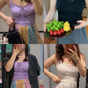 Plus-Size Women's Summer Camisole - Sleeveless Unique Top for Dopamine Outfits, Trendy and Stylish