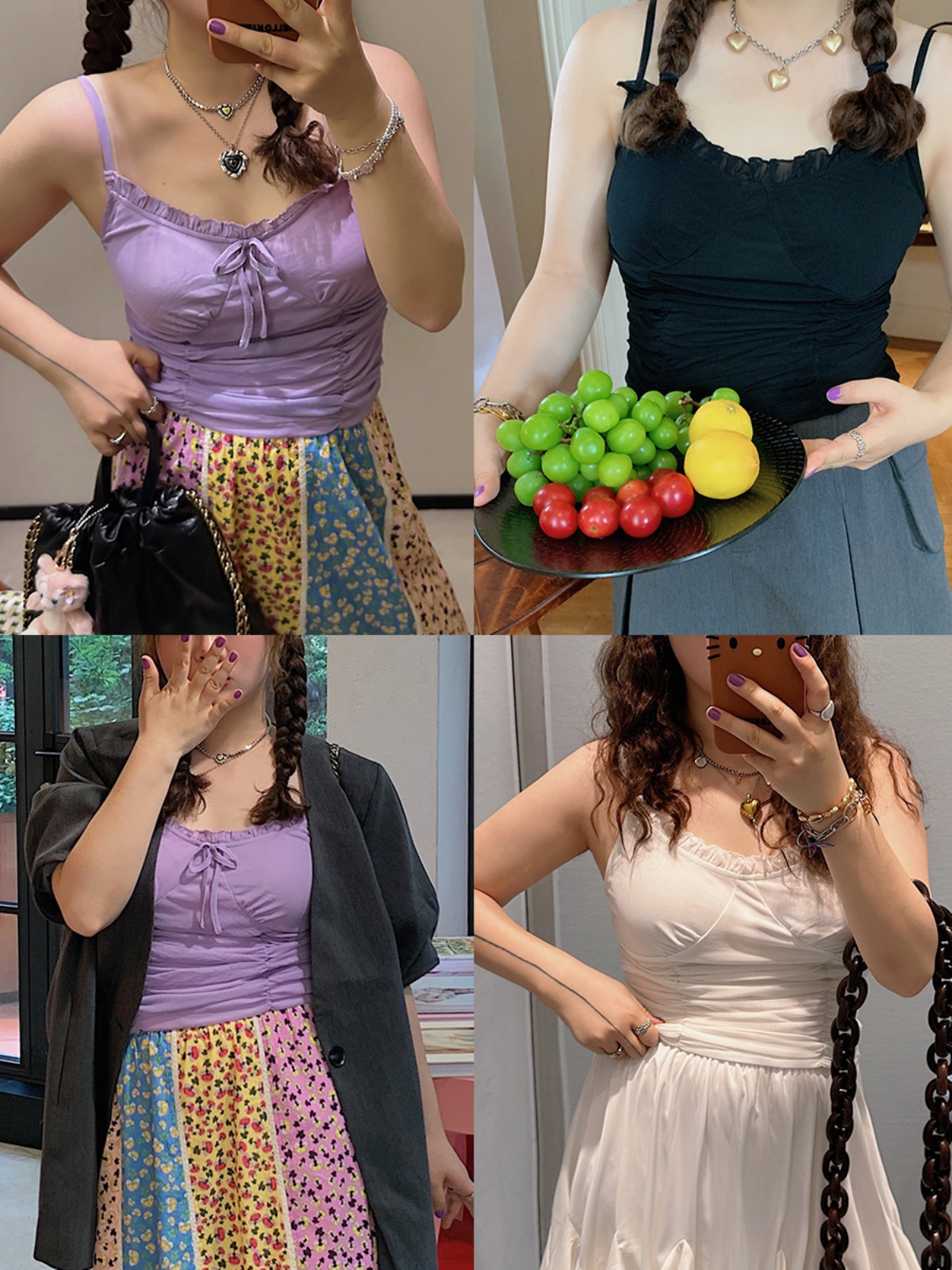 Plus-Size Women's Summer Camisole - Sleeveless Unique Top for Dopamine Outfits, Trendy and Stylish Plus-Size Women's Summer Camisole - Sleeveless Unique Top for Dopamine Outfits, Trendy and Stylish