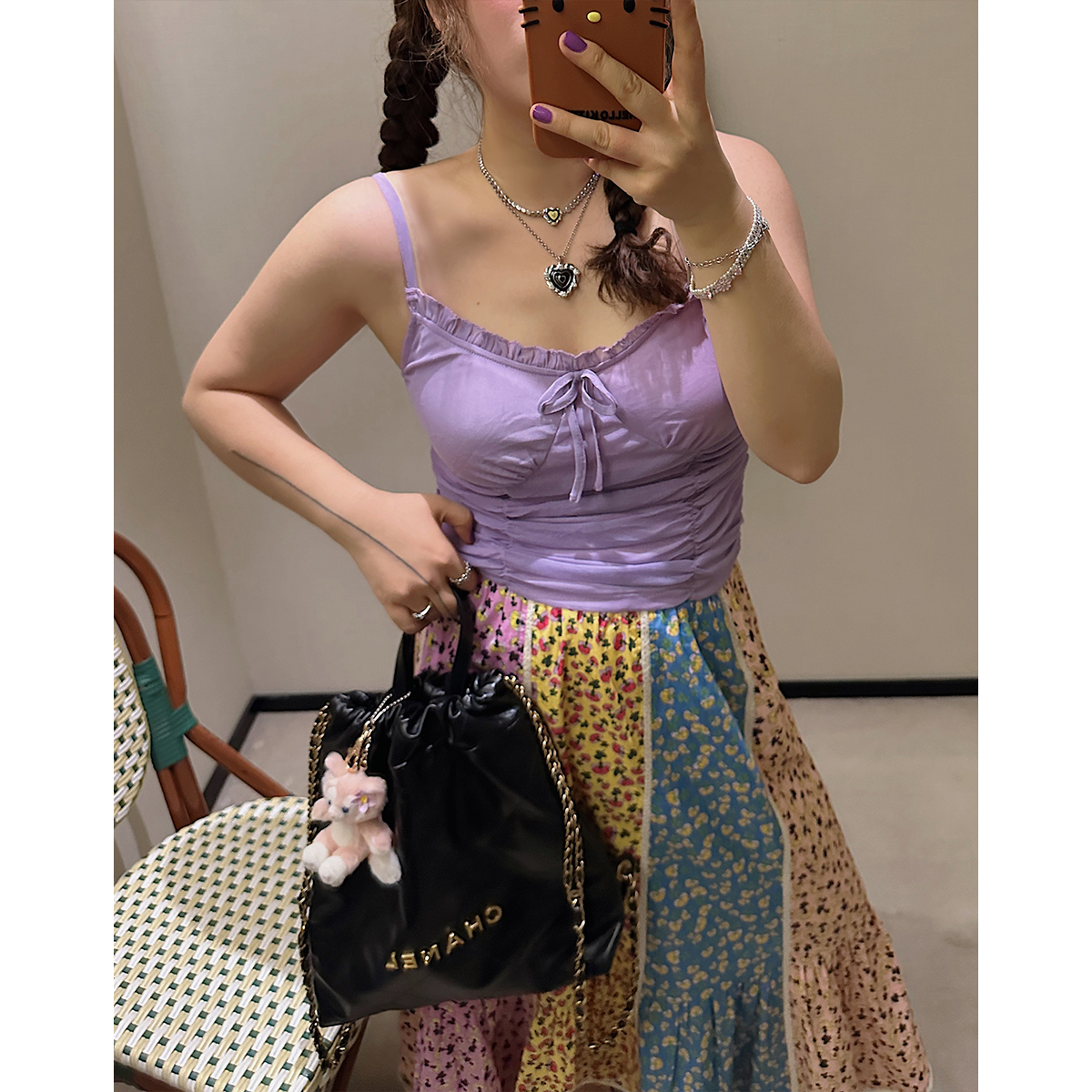 Plus-Size Women's Summer Camisole - Sleeveless Unique Top for Dopamine Outfits, Trendy and Stylish Plus-Size Women's Summer Camisole - Sleeveless Unique Top for Dopamine Outfits, Trendy and Stylish