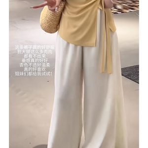 Plus Size Women's Summer High Waist Loose Wide-Leg Pants - Casual Cool Feeling Versatile Slimming Fashion Trousers