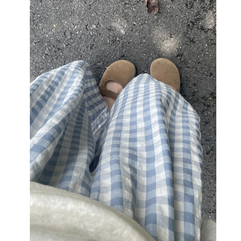 Plus Size Women's Summer Plaid Balloon Pants - Flattering Loose Nine-Point Style, Lightweight and Cool for 2025