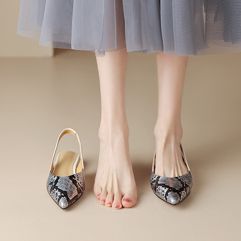 Pointed Flat Sandals for Women - Soft Sole Open Back Design, French Style, Italian Inspiration, Trendy Summer Footwear