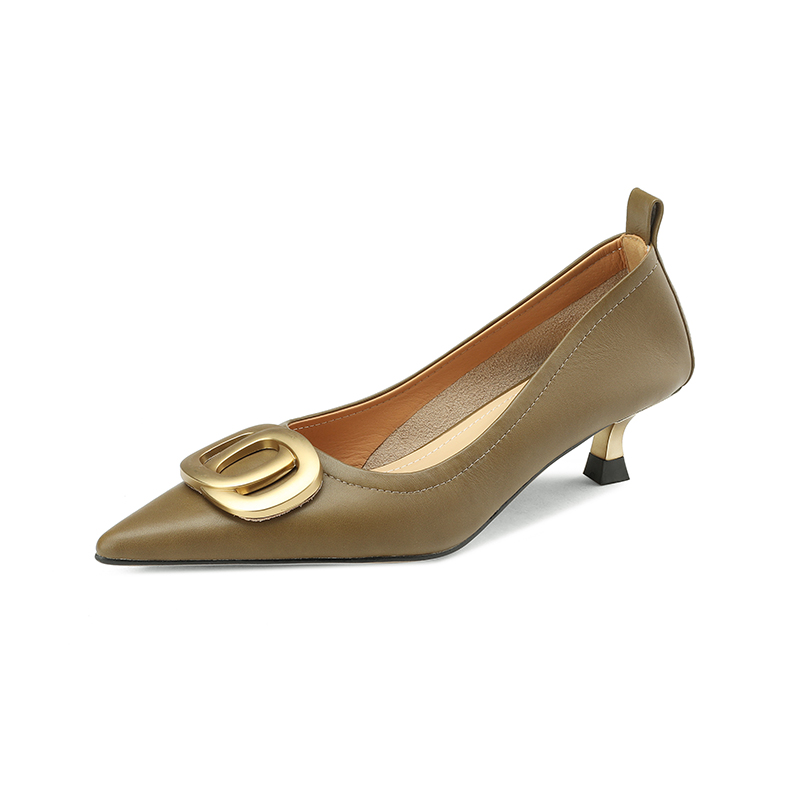 Pointed Toe Stiletto High Heels in Genuine Leather - Commuting Style Shallow Mouth Flats for Effortless Chic Elegance Pointed Toe Stiletto High Heels in Genuine Leather - Commuting Style Shallow Mouth Flats for Effortless Chic Elegance